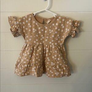 Q by Quincy Mae Tan Floral Baby Dress
